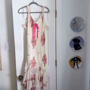 Y2K Floral whimsical fairy butterfly Slip Dress size large